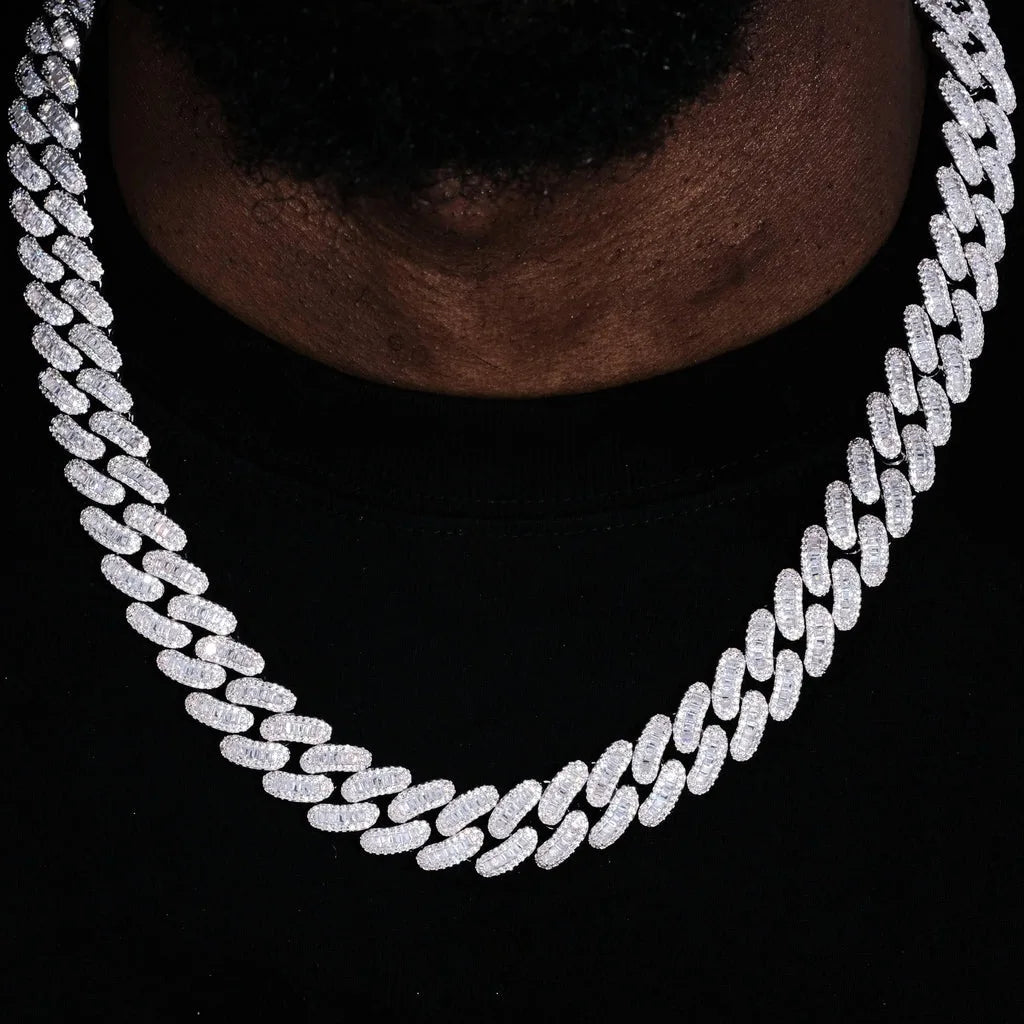 15mm Baguette Cuban Link Chain