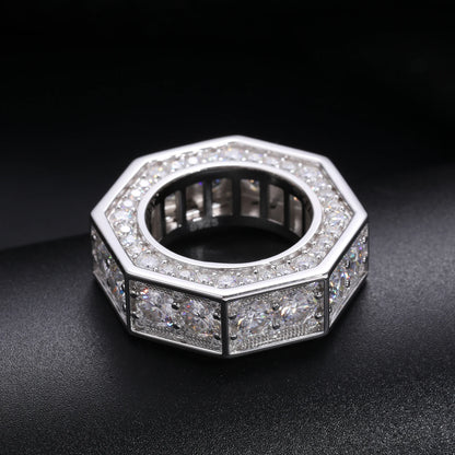 Iced-Out Moissanite Men’s Ring