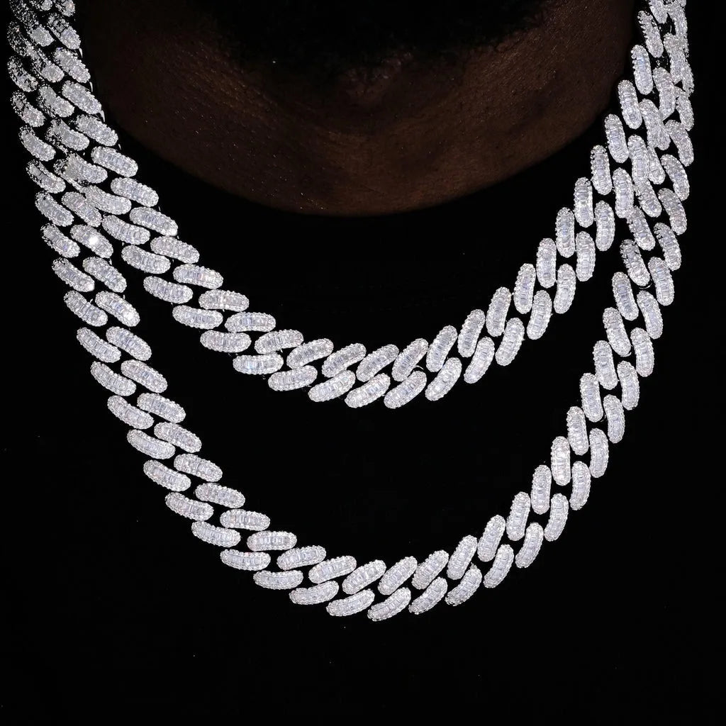 15mm Baguette Cuban Link Chain