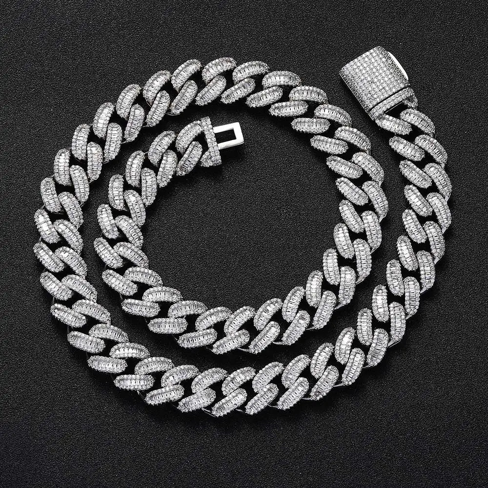 15mm Baguette Cuban Link Chain