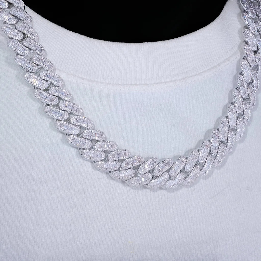 15mm Baguette Cuban Link Chain