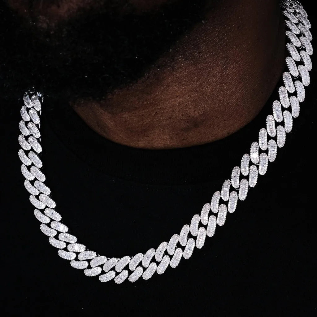 15mm Baguette Cuban Link Chain