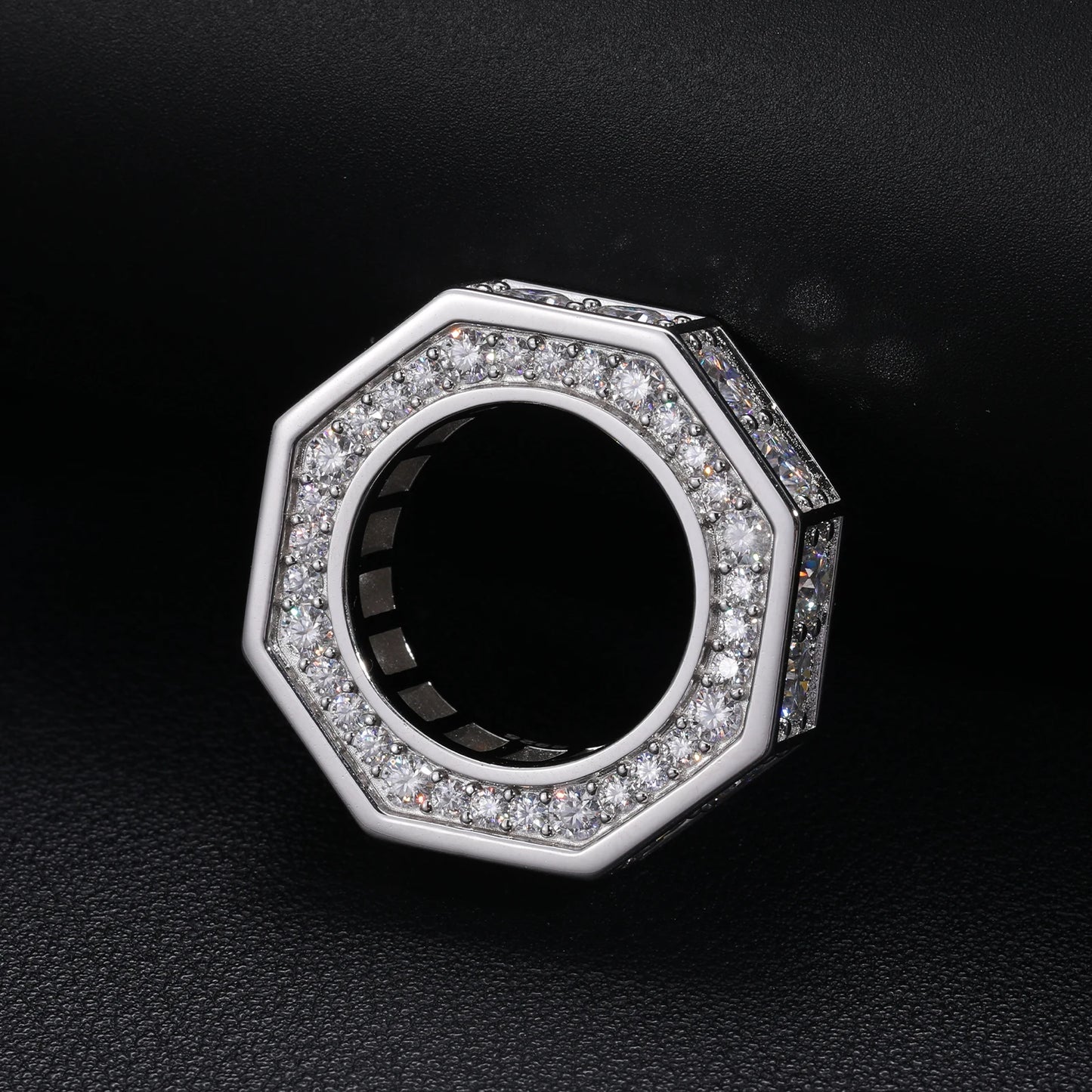 Iced-Out Moissanite Men’s Ring