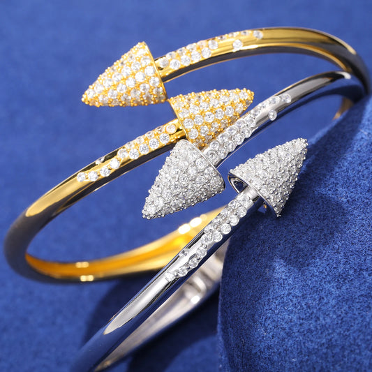 Moissanite Arrow Cuff Bracelet