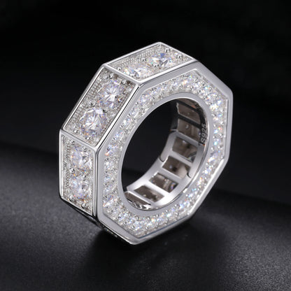 Iced-Out Moissanite Men’s Ring