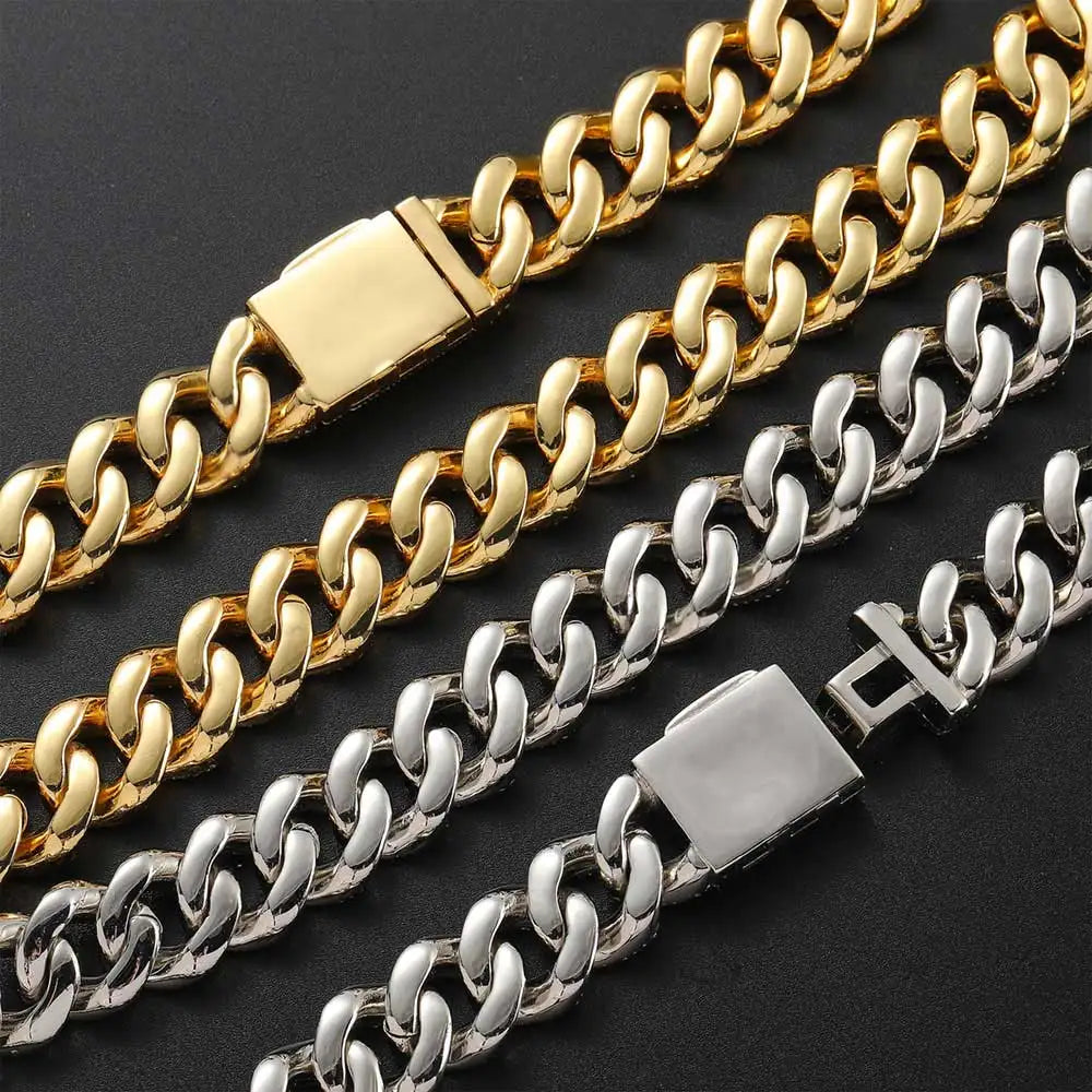 15mm Baguette Cuban Link Chain