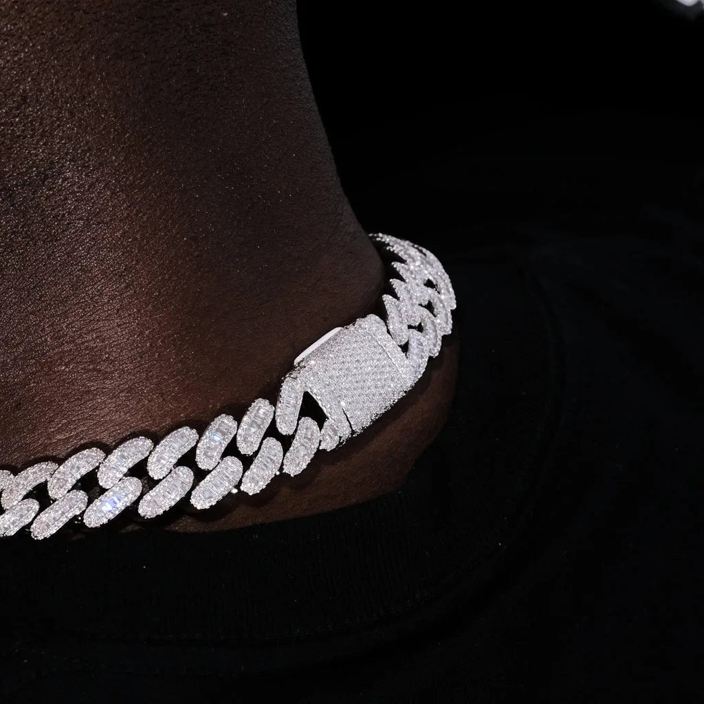 15mm Baguette Cuban Link Chain